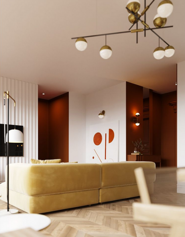 Оттенки красного в декоре просторной квартиры Оттенки красного в декоре просторной квартиры