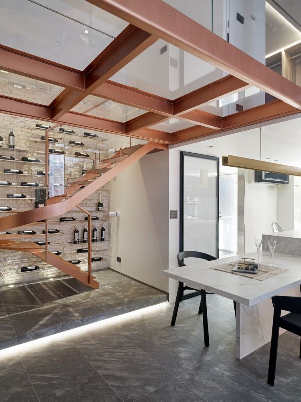 Двухуровневая квартира, расположенная в Нью-Тайбэй на Тайване