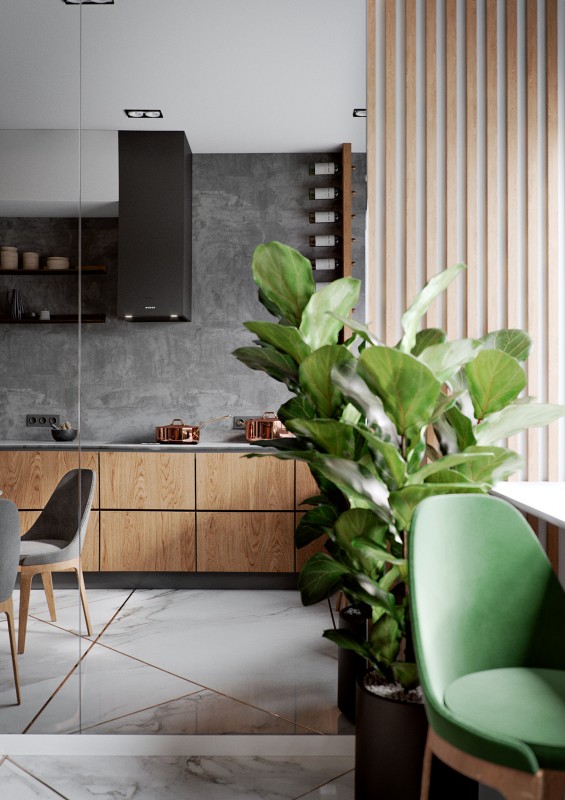 Мрамор, дерево и бетон в современном интерьере Мрамор, дерево и бетон в современном интерьере