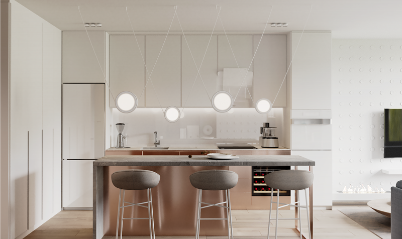 Проект квартиры, оформленной  в пастельных тонах