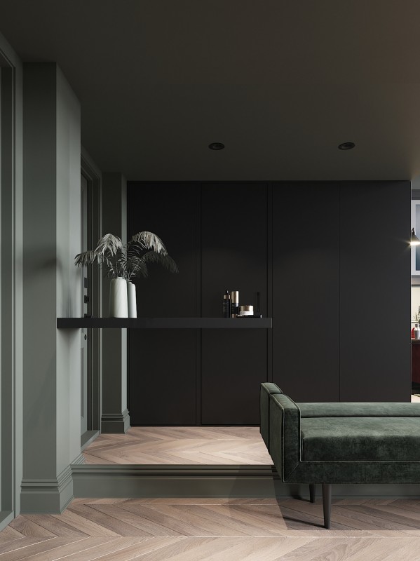 Двухуровневая студия в нуарной современной классике