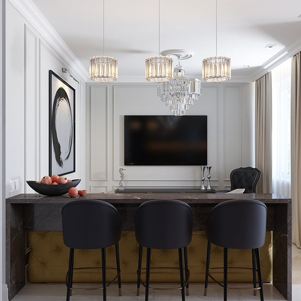 Интерьер квартиры в неоклассическом стиле