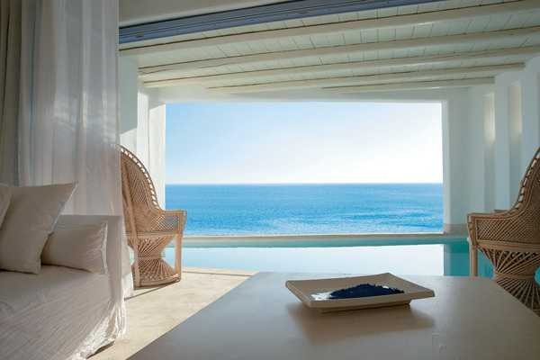 Роскошный отель Mykonos Blu на острове Миконос, Греция