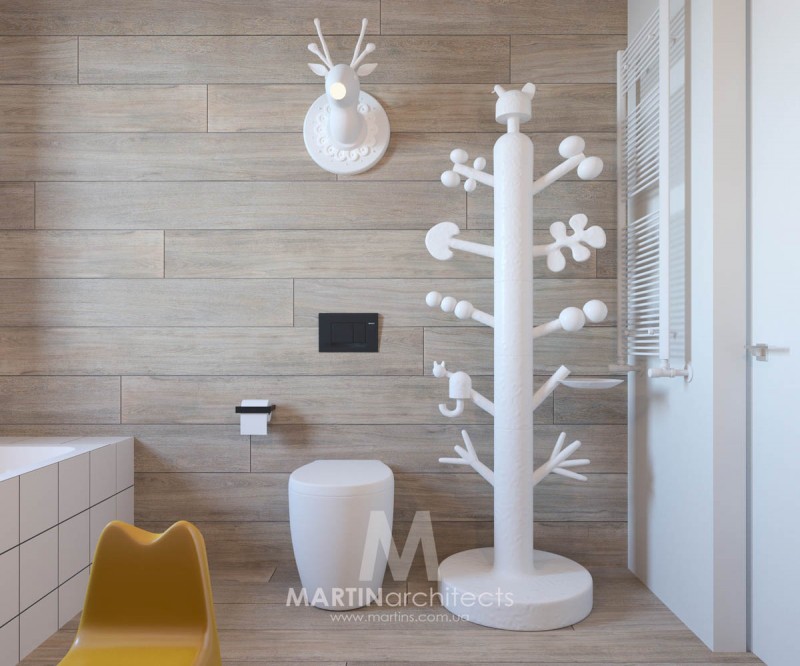 Апартаменты, оформленные в успокаивающей цветовой палитре