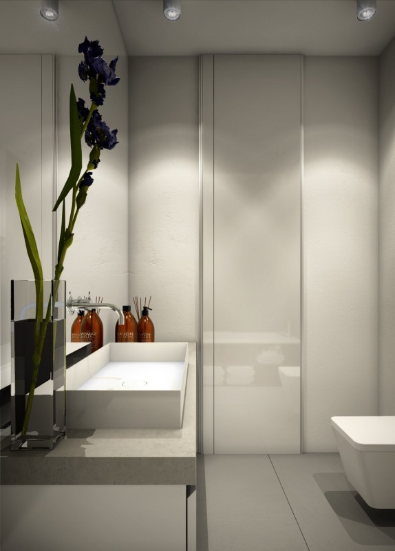 Сочетание разных фактур: декоративный бетон и дерево