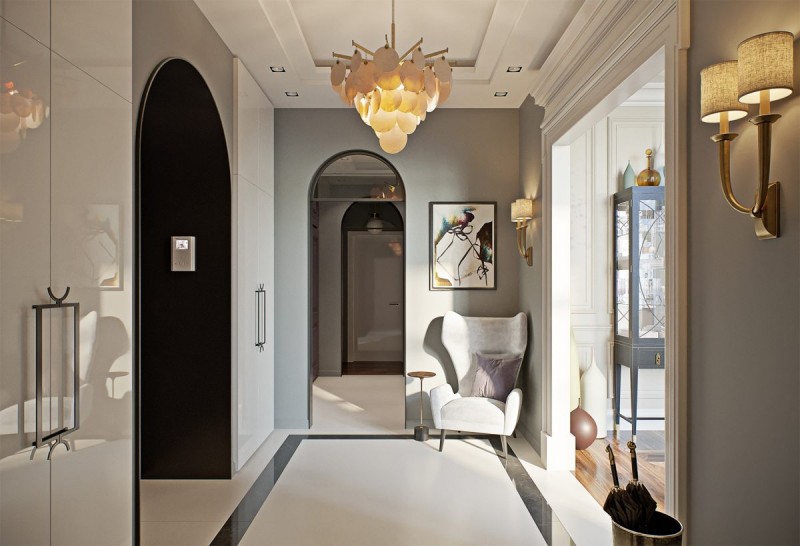 Сочетание стиля 70-х и классики в интерьере пентхауса