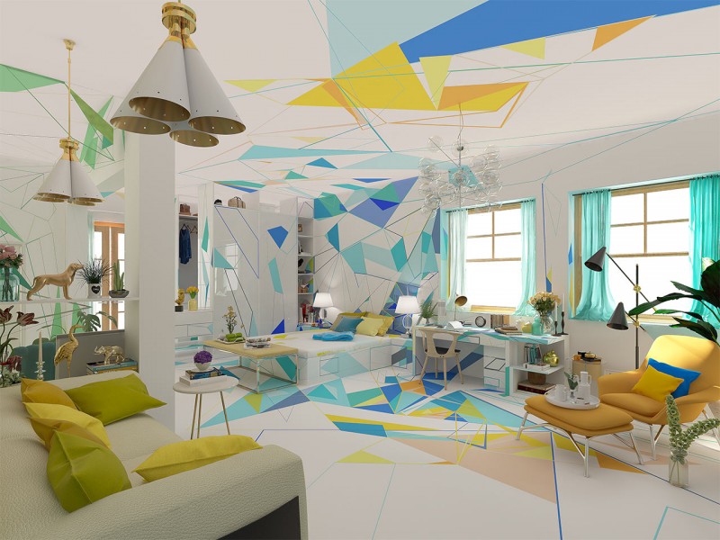 Интерьер дома в Софии, Болгария, вдохновленный работами импрессионистов XIX века Интерьер дома в Софии, Болгария, вдохновленный работами импрессионистов XIX века