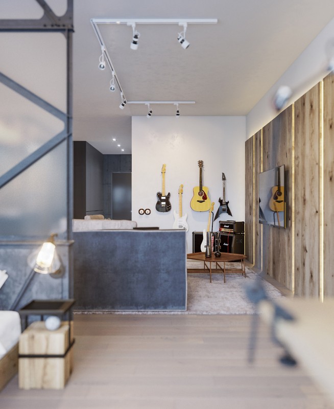 Квартира, оформленная в индустриальном стиле