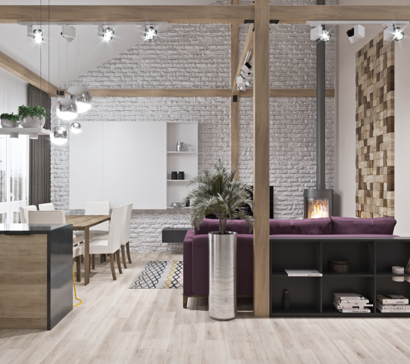 Проект кухни-гостиной в загородном доме Проект кухни-гостиной в загородном доме