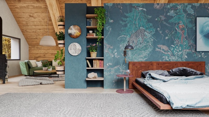 Проект уютного современного дома в лесу