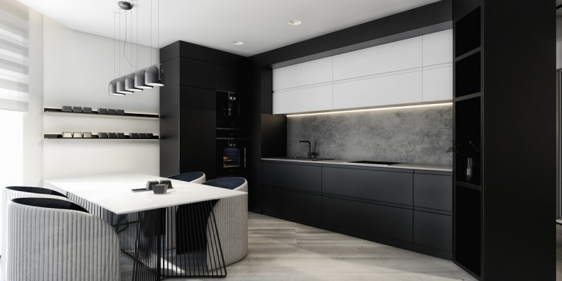 Черно-белый интерьер