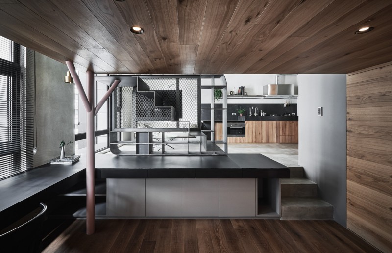 Интерьер двухуровневой студии