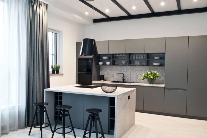 Современный городской лофт площадью 120 м2 в Варшаве