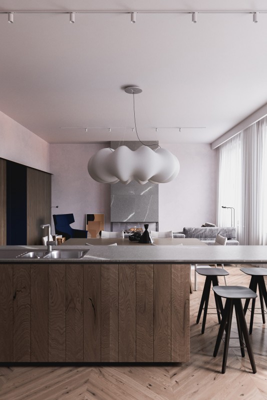 Интерьер квартиры в пастельных тонах