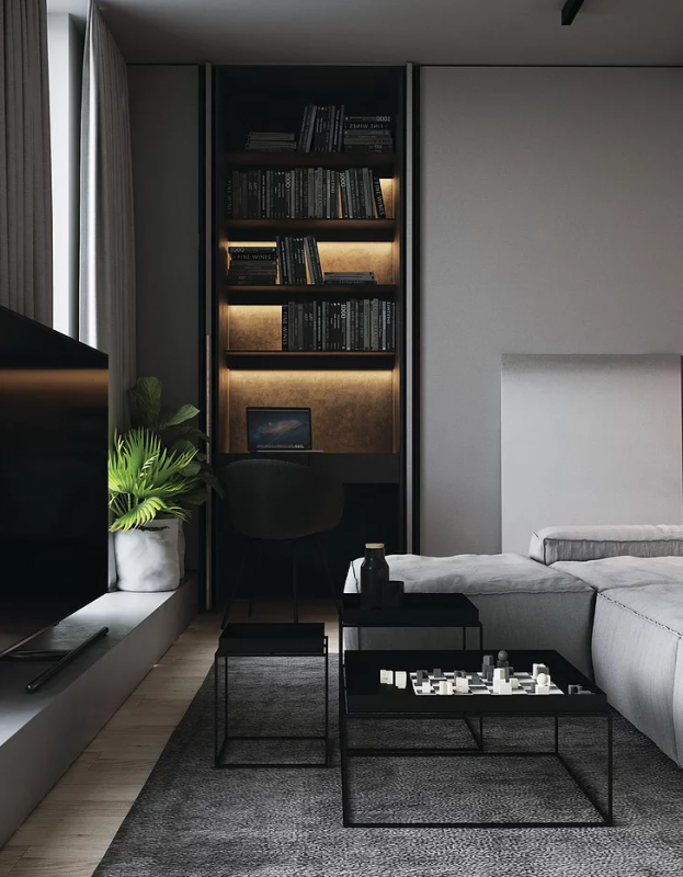 Интерьер варшавской квартиры в серых тонах Интерьер варшавской квартиры в серых тонах