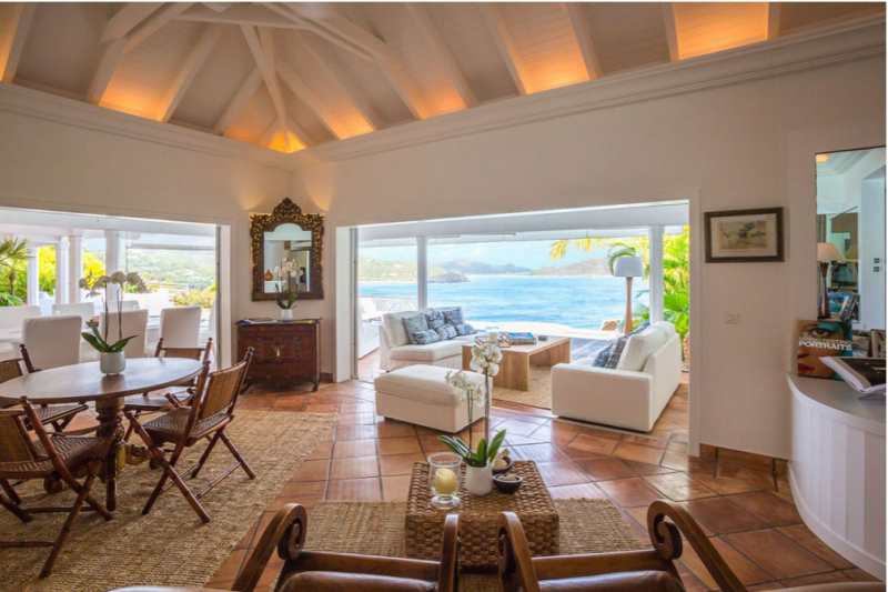 Классический карибский шик в интерьере виллы в Сен-Бартелеми, Франция