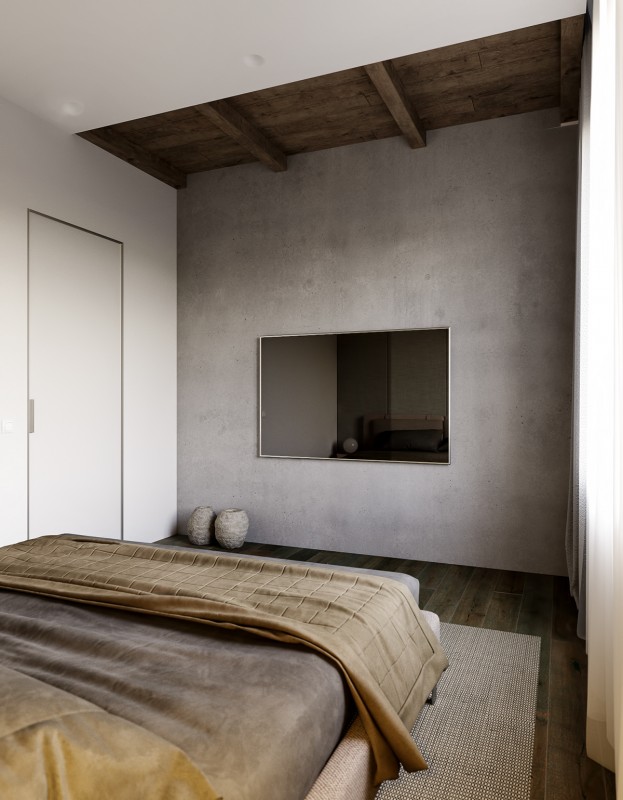 Удачное сочетание мрамора, камня и дерева