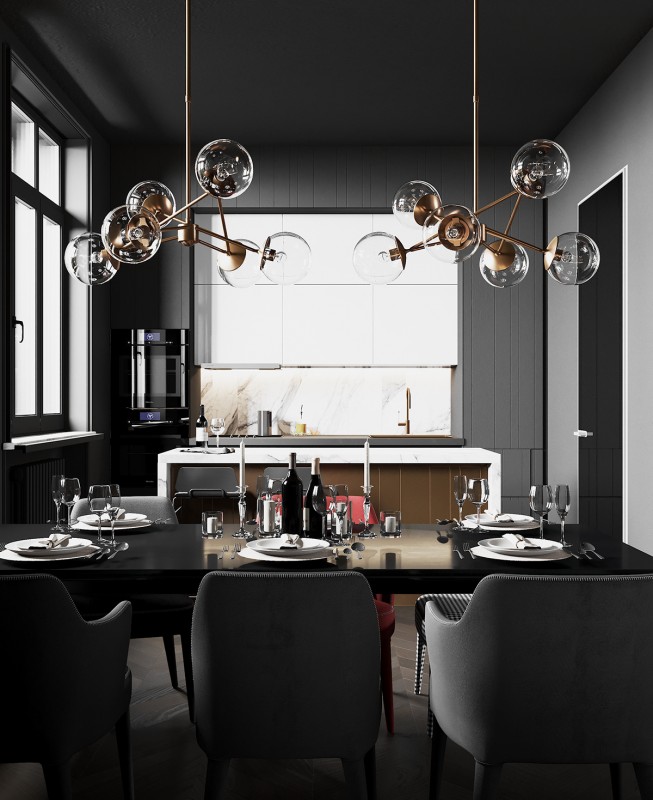 Оформление интерьера в черном цвете Оформление интерьера в черном цвете