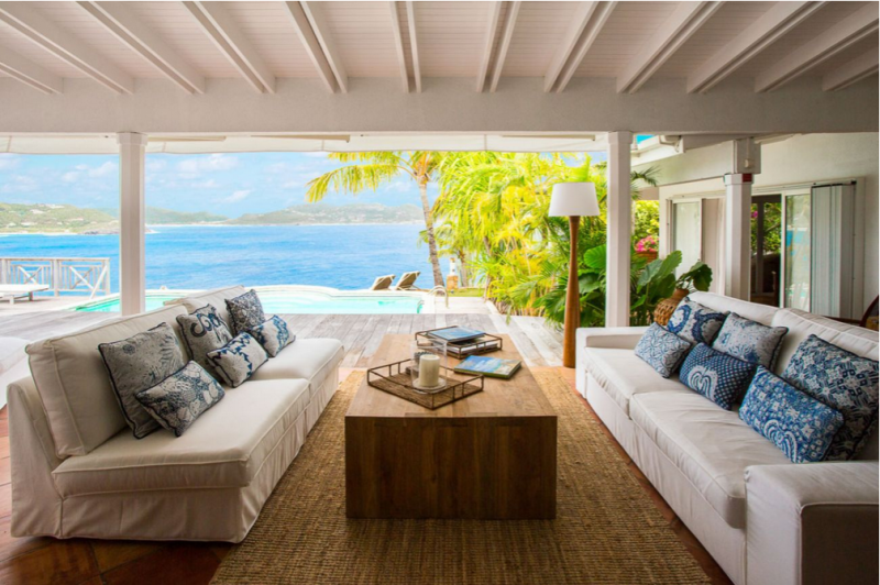 Классический карибский шик в интерьере виллы в Сен-Бартелеми, Франция