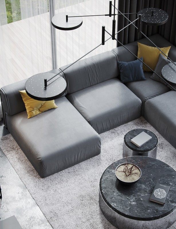 Темный декор с красочными акцентами