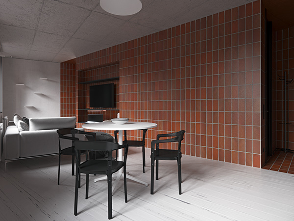 Акцентная стена в интерьере литовской квартиры