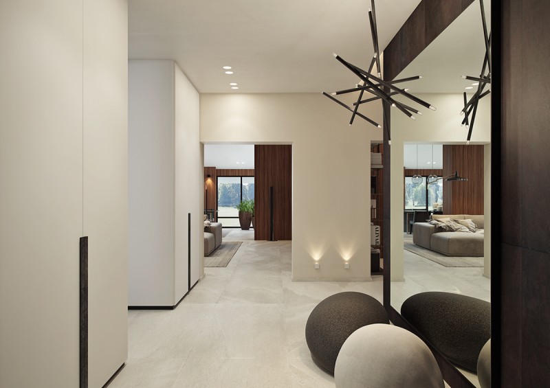 Акцентные стены в интерьере особняка