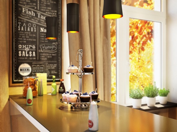 Интерьер с невероятно теплыми оранжевыми акцентами