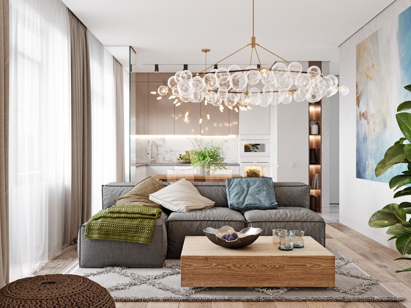 Интерьер квартиры в светлых тонах