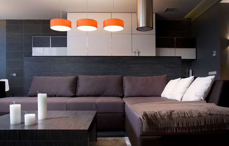 Современный контрастный дизайн компактной квартиры Современный контрастный дизайн компактной квартиры