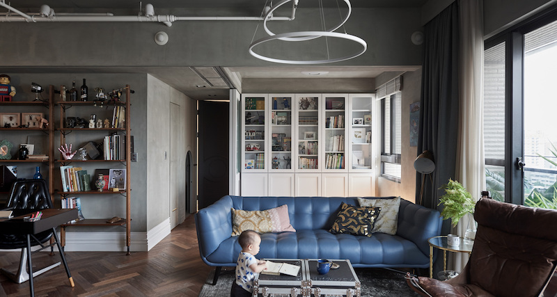 Сочетание элементов индустриального и классического стилей в интерьере тайваньской квартиры