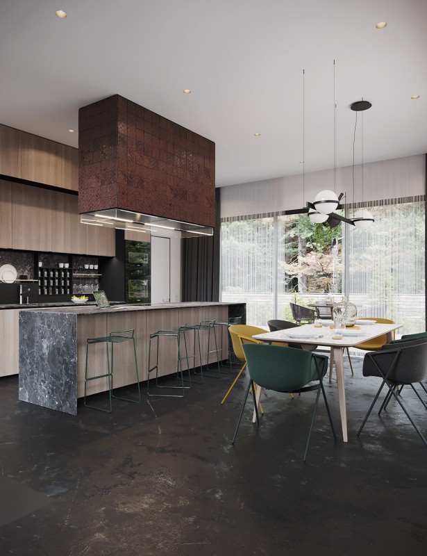 Темный декор с красочными акцентами