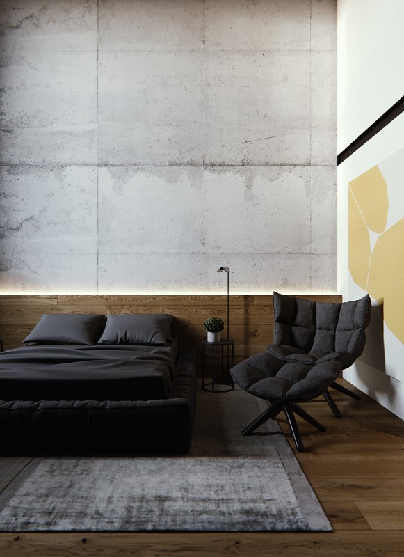 Двухуровневая квартира в индустриальном стиле