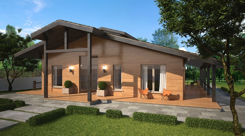 Проект загородного деревянного дома
