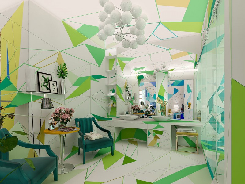 Интерьер дома в Софии, Болгария, вдохновленный работами импрессионистов XIX века Интерьер дома в Софии, Болгария, вдохновленный работами импрессионистов XIX века