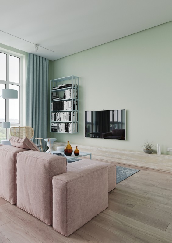 Квартира, оформленная в пастельных тонах