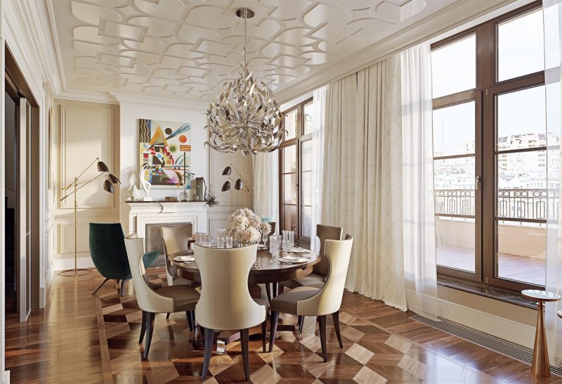 Сочетание стиля 70-х и классики в интерьере пентхауса