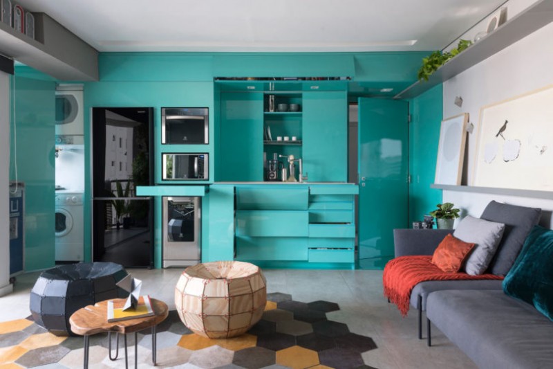 Функциональный интерьер квартиры площадью 60 м2 в Сан-Паулу, Бразилия Функциональный интерьер квартиры площадью 60 м2 в Сан-Паулу, Бразилия