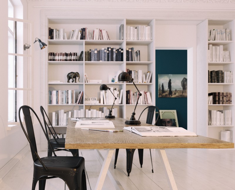 Проект квартиры художника в светлых тонах