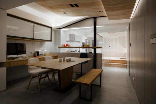 Многофункциональный интерьер апартаментов в Тайбэе