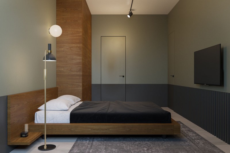 Проект квартиры в темных тонах