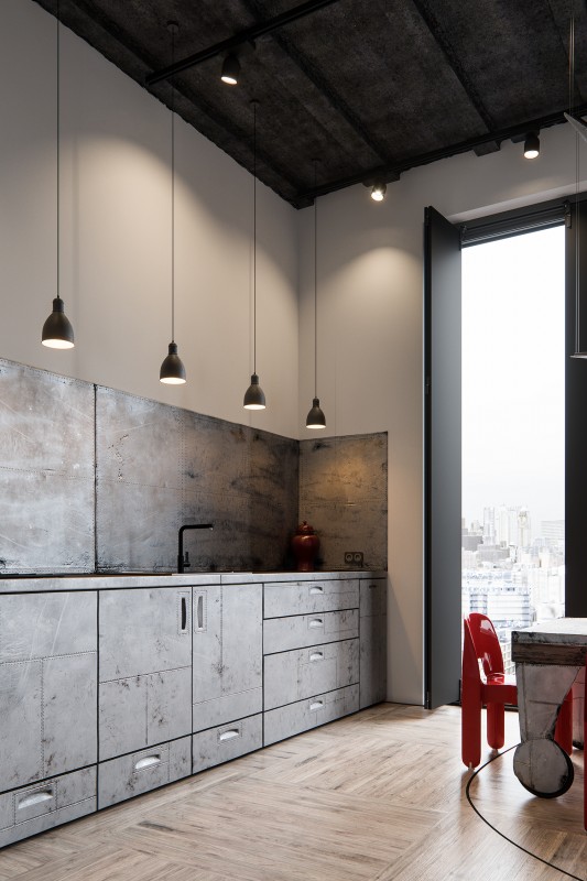 Пентхаус в индустриальном стиле