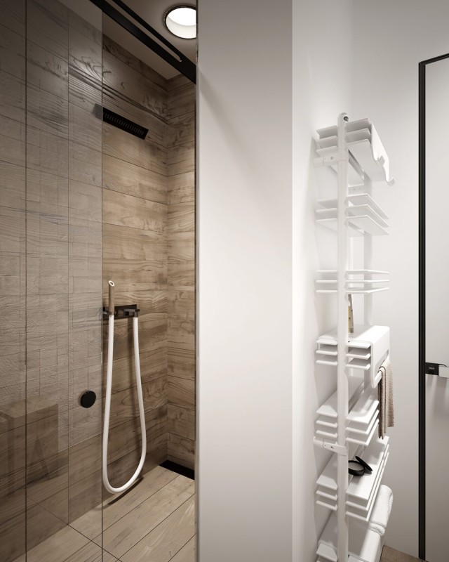 Минималистичный интерьер с сочетанием различных фактур и цветов