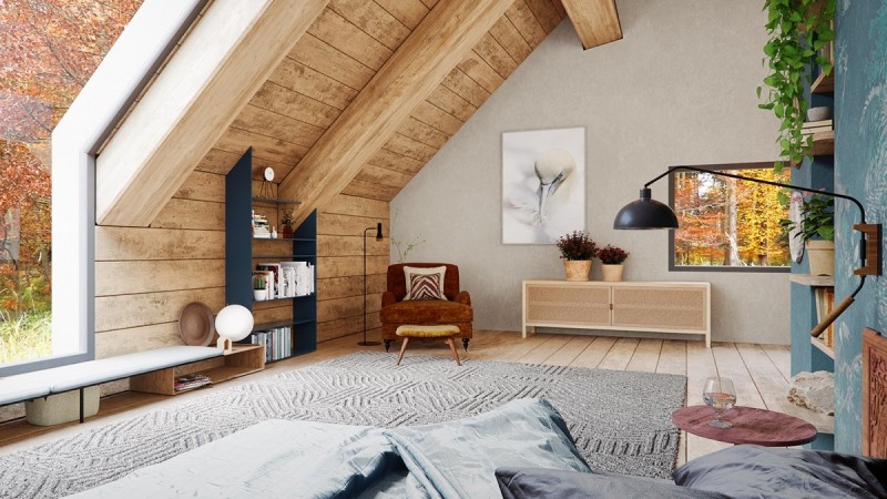 Проект уютного современного дома в лесу