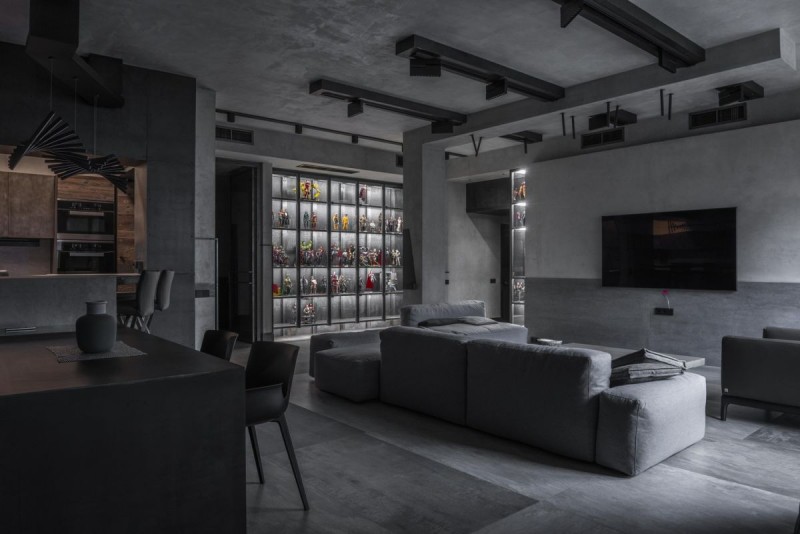 Современная квартира, оформленная в серых тонах Современная квартира, оформленная в серых тонах