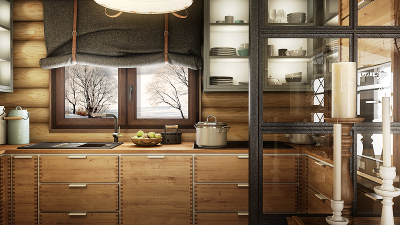 Проект деревянного дома в индустриальном стиле