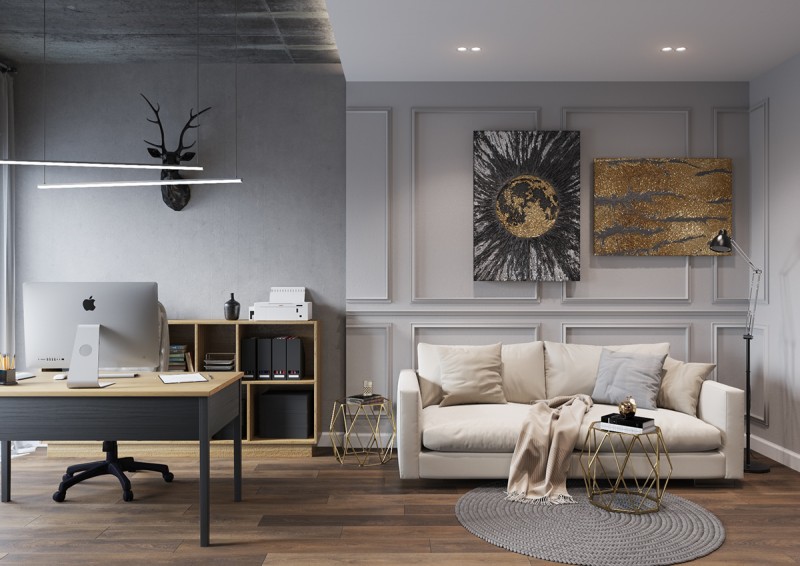 Синие акценты в интерьере