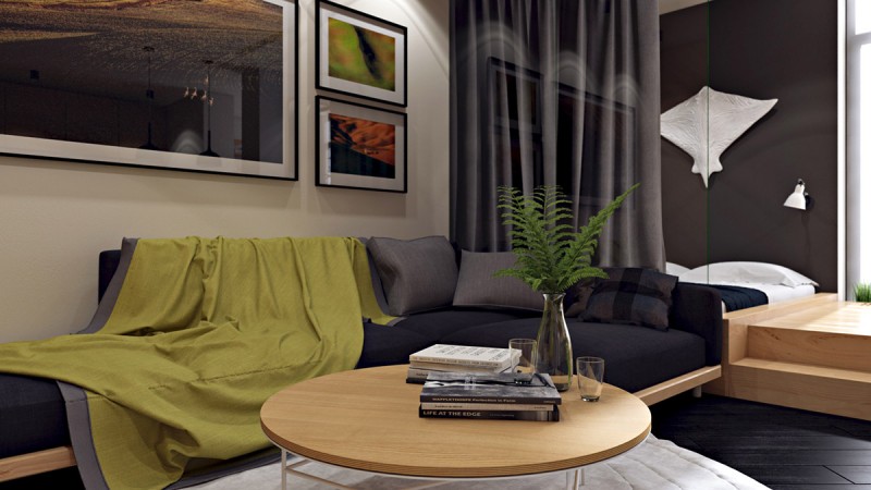 Проект студии площадью 40 кв.м. в Киеве Проект студии площадью 40 кв.м. в Киеве