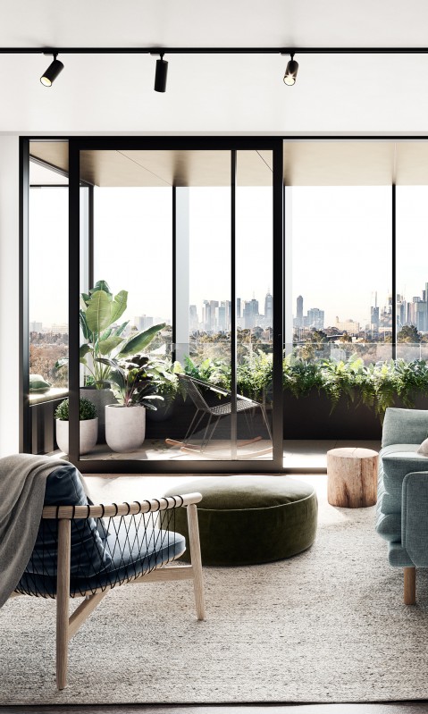 Интерьер квартиры в отреставрированном старинном здании в Мельбурне