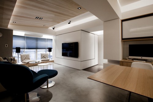 Многофункциональный интерьер апартаментов в Тайбэе