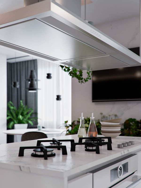 Контрастный интерьер просторных апартаментов Контрастный интерьер просторных апартаментов